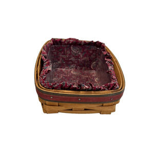 1992 Longaberger Father's Day Paper Basket w/Liner & Protector 7.5L 5.5W 3.5H